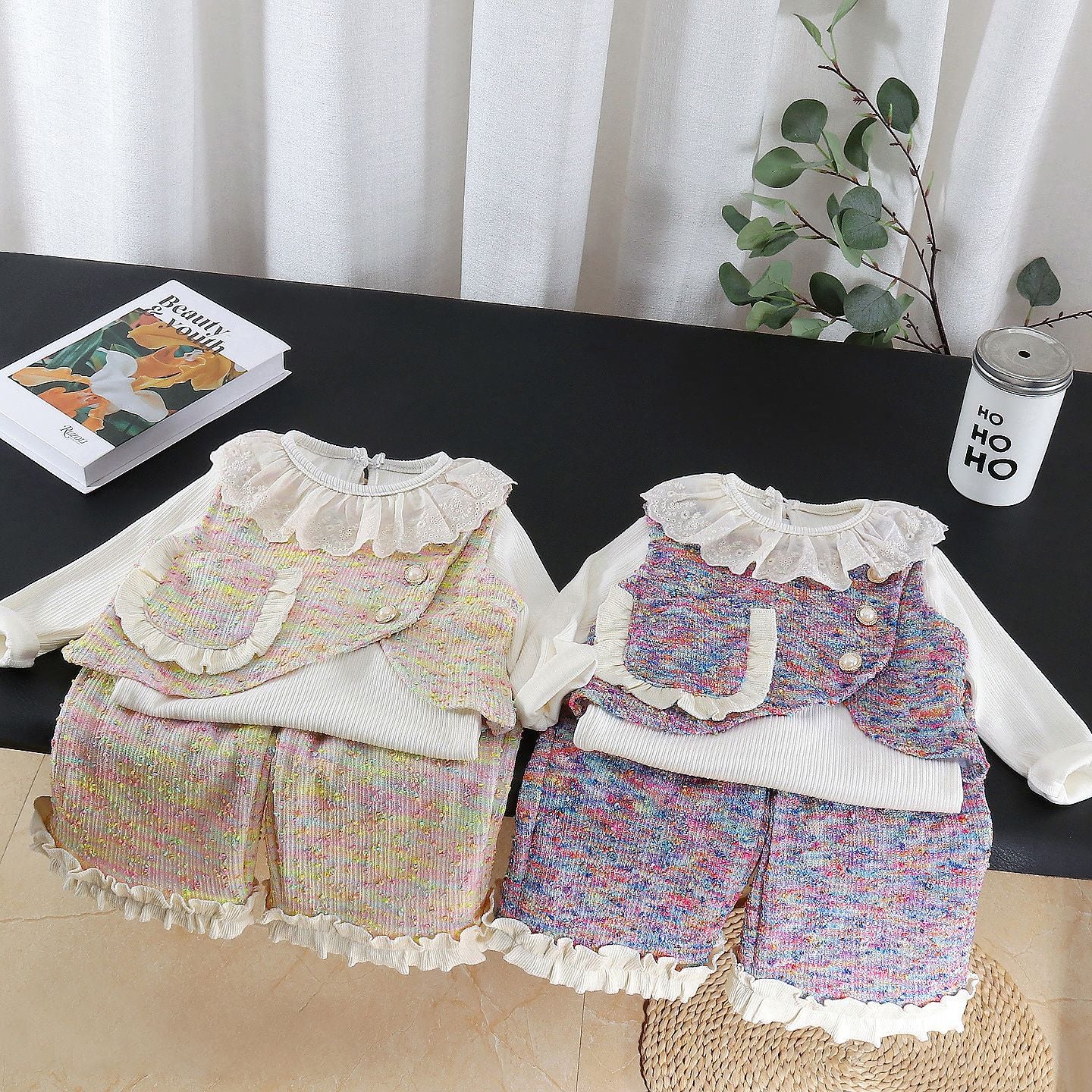 Baby girl autumn long sleeved three piece set of clothes