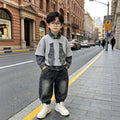 Children's printed vest long sleeved three piece set