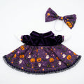 PorchGoose Halloween Costume Purple Velvet Printed Creative Outfit Set