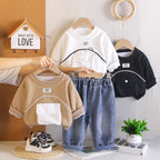 Casual hoodie long sleeved two-piece set for baby autumn clothes