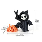 3D Printed Halloween Pumpkin Reaper Flat Car Interior Decoration Hanging Ornament Home Creative Decor Item