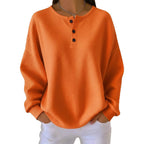 Round neck solid color pullover loose top