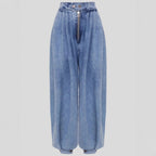High waisted zipper leg tied jeans for women