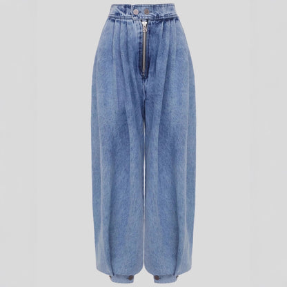 Damen High-Waist Jeans mit Reißverschluss-Detail