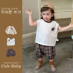 Summer Outfit for Boys, Polka Dot T-shirt Set, Lightweight Two-Piece Suit for Toddlers