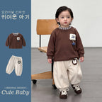 Outfit Set Simple Stripe Hoodie and Sweatpants Two-Piece Wear