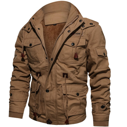 Herren Winterjacke mit abnehmbarer Kapuze, gefüttert – Ansicht 8