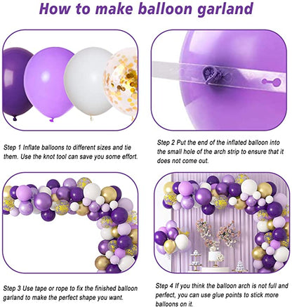 Ballongirlande in Lila, Ballonbogen-Set – Ansicht 4