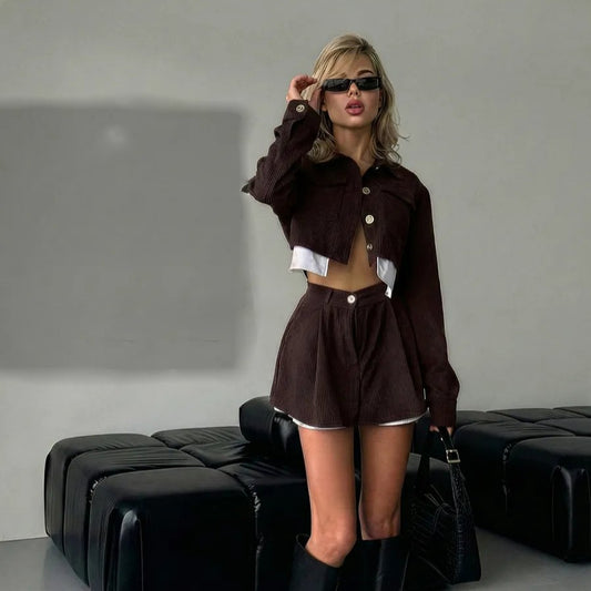 Set: Blazer mit Kerbkragen und Rock-Hose
