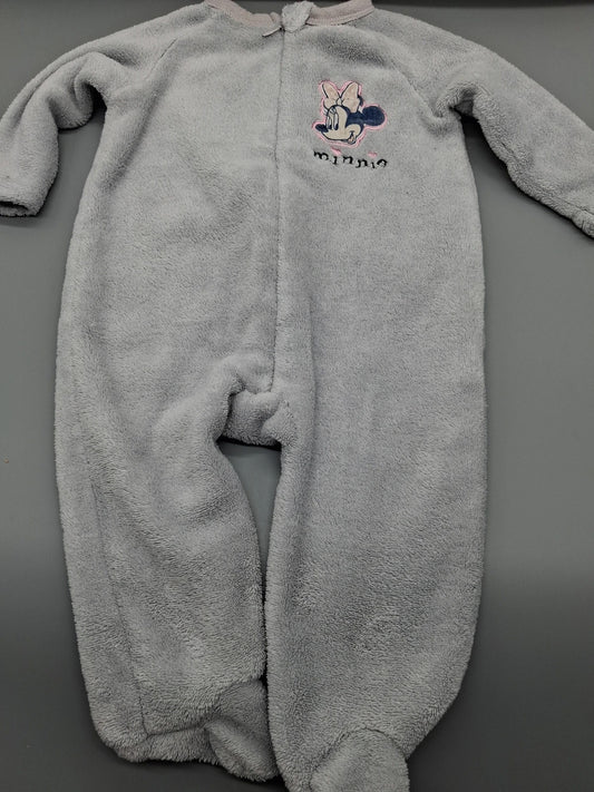 Grauer Disney Strampler mit Minnie Maus, Größe 68