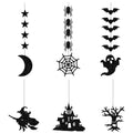 Halloween Decorative Streamer Hanging Decorations, Halloween Spider Witch Ghost Bat Ornaments, Halloween Party Atmosphere Decoration Props 6pcs