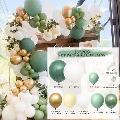 Ballongirlande Olivgrün & Retro-Grün – Ansicht 2
