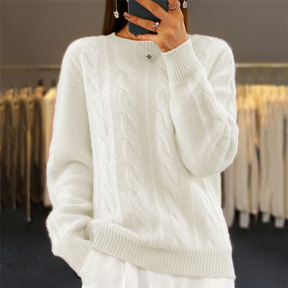 Damen-Zopfstrickpullover im Retro-Stil – Bild 9