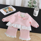 Children's long sleeved hoodie two-piece set