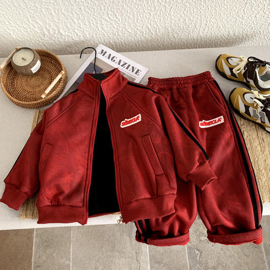 Warmes Plüsch-Set für Mädchen (Jacke + Hose)