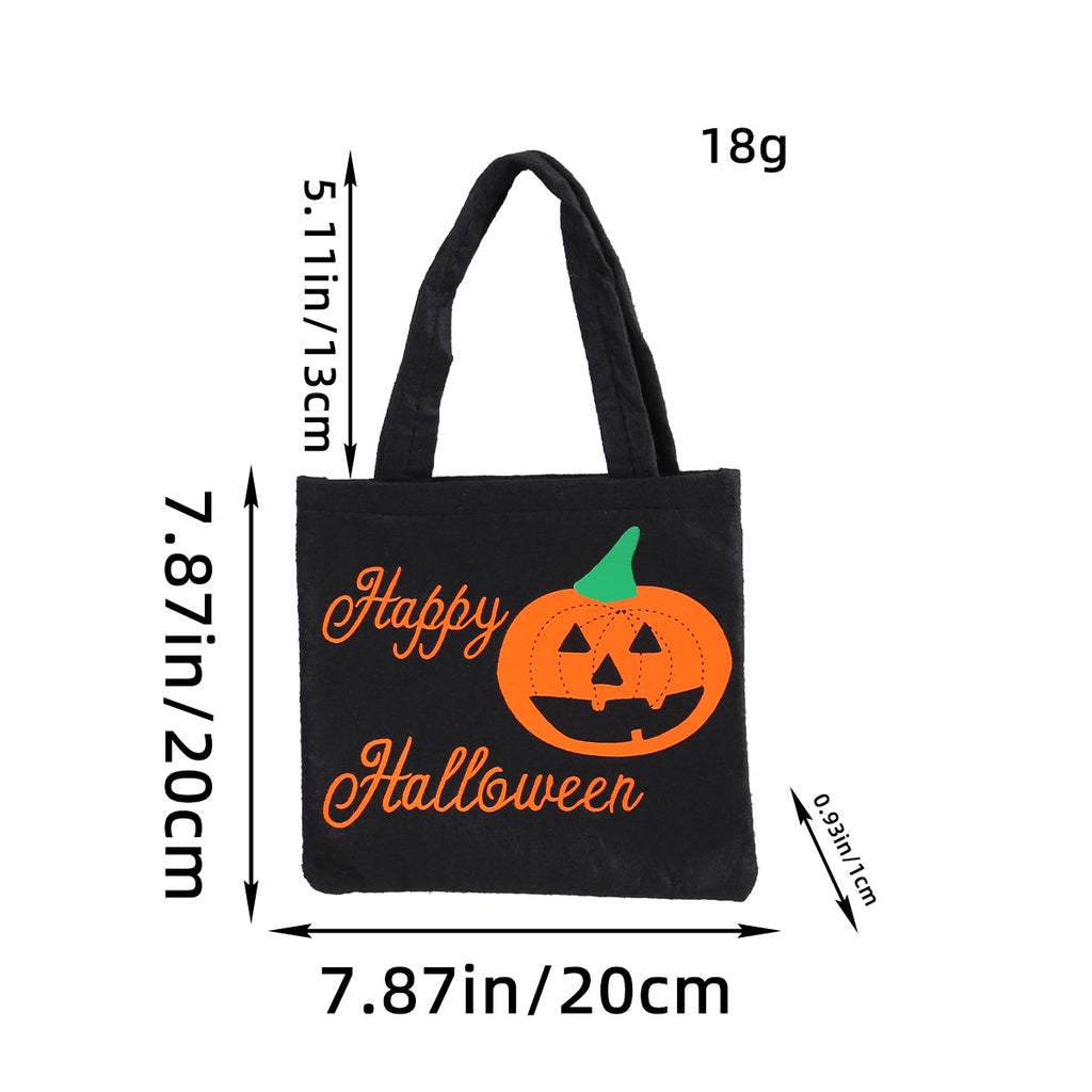 Halloween Pumpkin Tote Bag, Kids' Non-Woven Gift Bag for Halloween, Candy Bag for Children's Parties