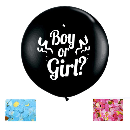 Gender Reveal Ballon Schwarz XXL – Ansicht 1