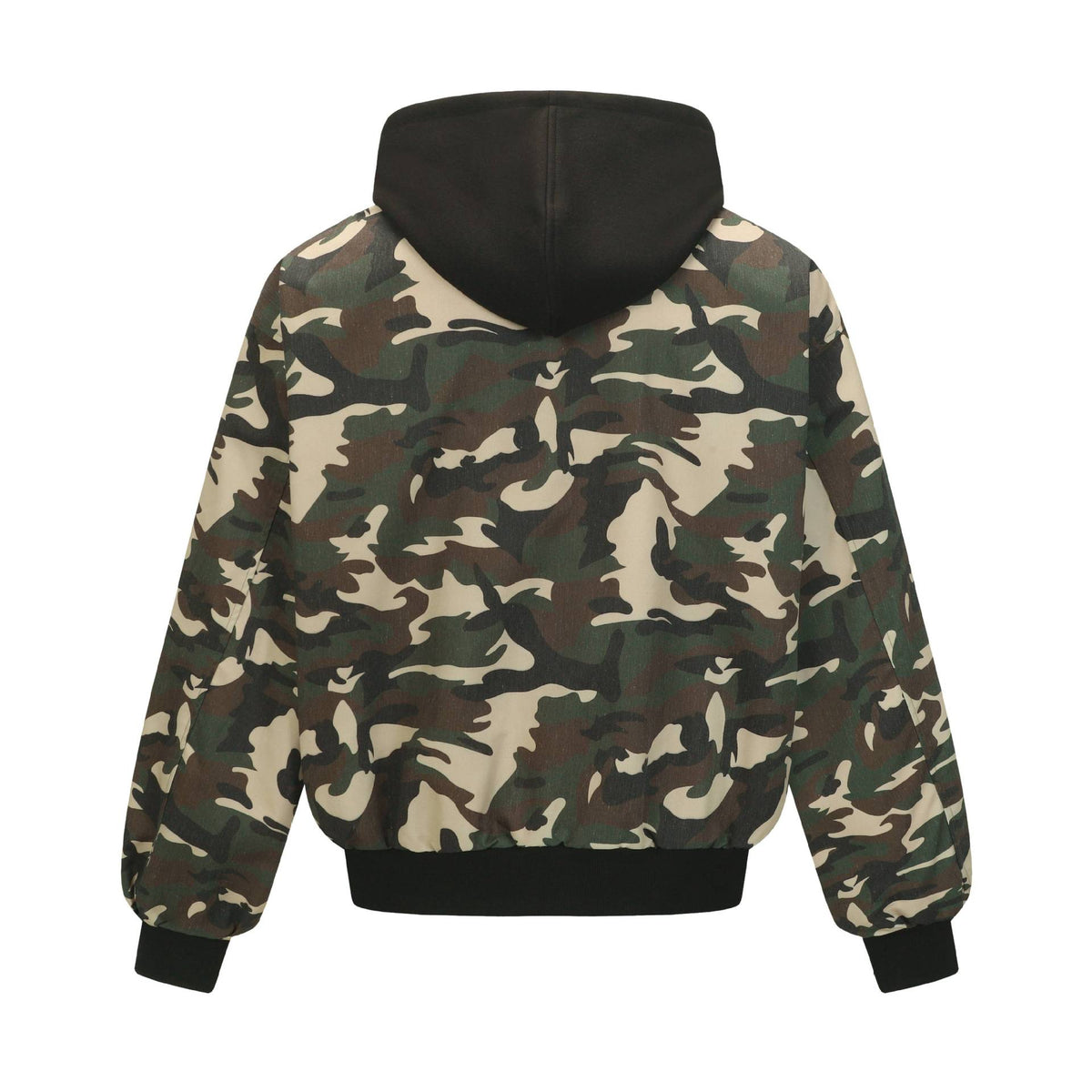 Camouflage-Patchwork Hoodie-Jacke, locker, Casual Outerwear