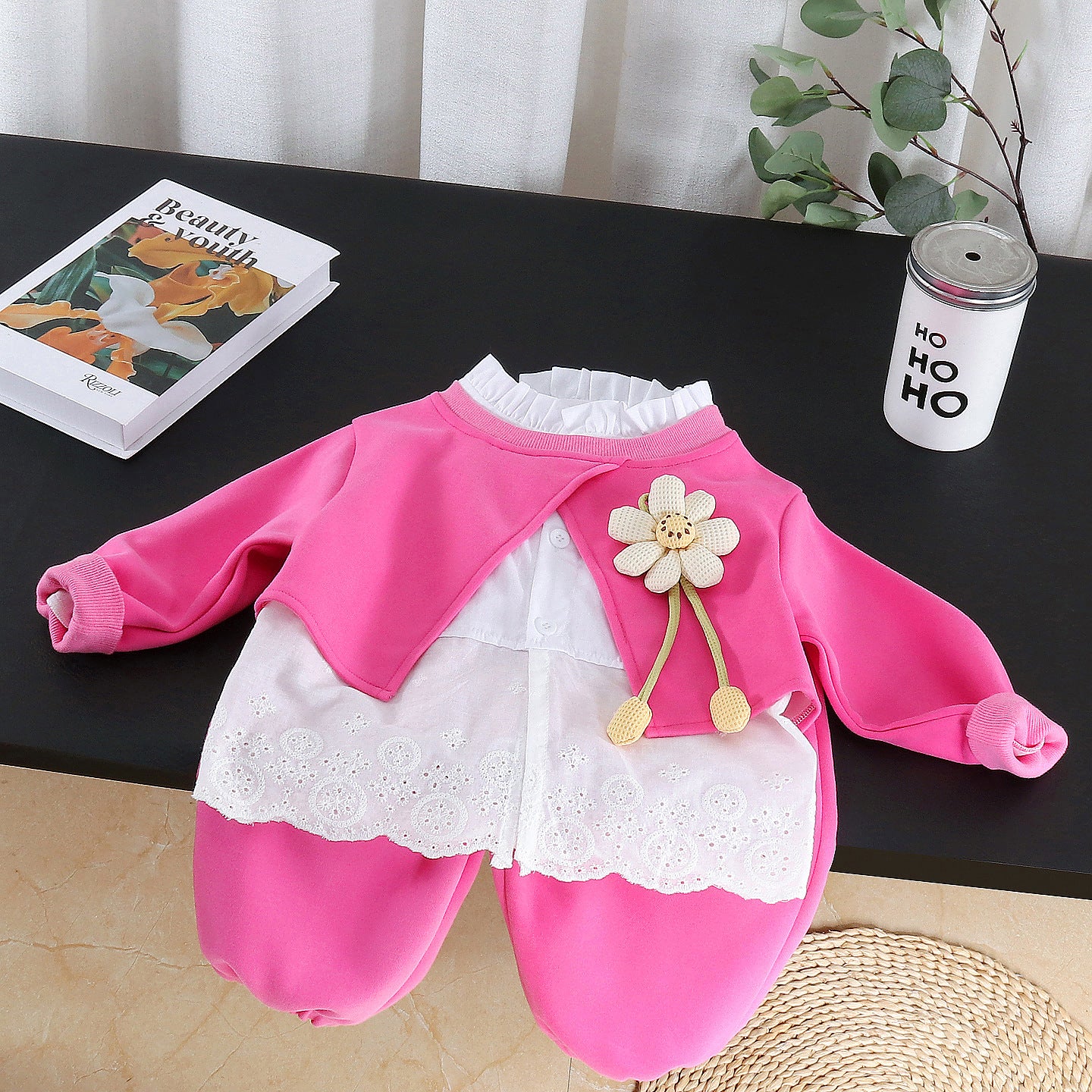 Spring and Autumn Long sleeved Three piece Set for Baby Girls Autumn