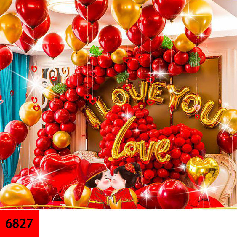 Hochzeits-Ballonset Rot & Gold – Ansicht 14