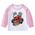 Children's T-shirt with round neck cartoon long sleeves