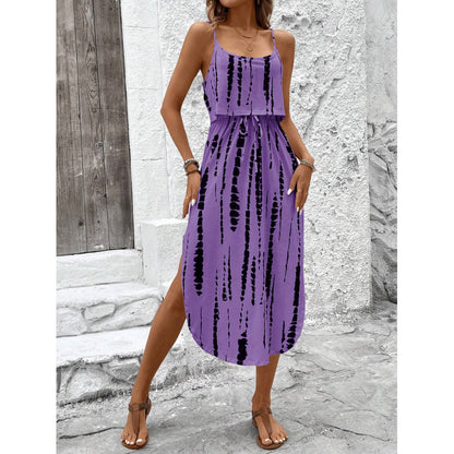 Bedrucktes Camisole-Kleid, Nahaufnahme