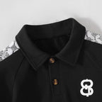 polo shirt short sleeve set,printed three-piece set