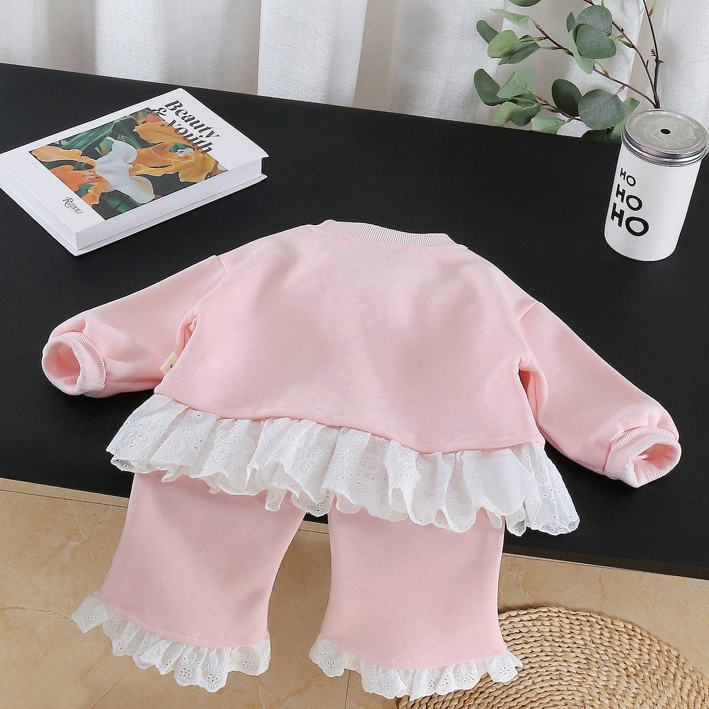 Children's long sleeved hoodie two-piece set