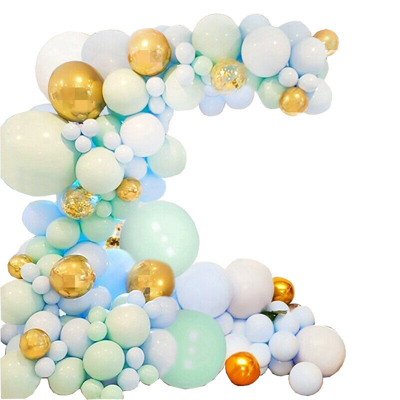 Ballongirlande Macaron Grün & Blau mit Gold – Ansicht 3