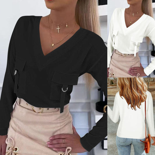 V-Ausschnitt Bluse Casual