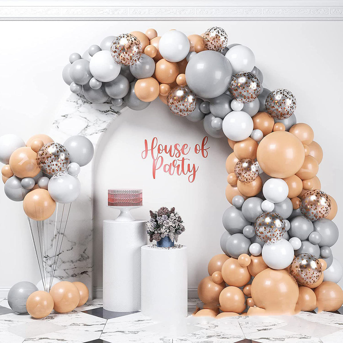 Ballongirlande Grau, Nude & Weiß – Ansicht 5
