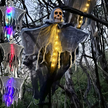 Halloween Hängegeist mit Totenkopf, ca. 85 cm – Ansicht 7