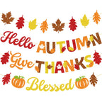 Thanksgiving Decoration Banner Harvest Festival Autumn Party Hello Autumn Maple Leaf Thanksgiving Banner