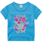Short sleeved T-shirt girls' pure cotton base shirt