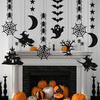 Halloween Decorative Streamer Hanging Decorations, Halloween Spider Witch Ghost Bat Ornaments, Halloween Party Atmosphere Decoration Props 6pcs