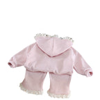 Long sleeved hat jacket two-piece set for babies