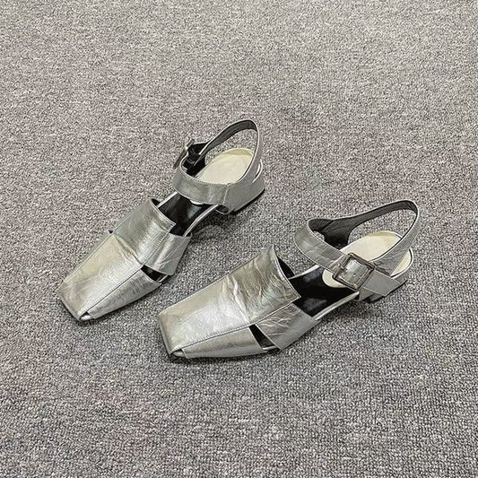 Vintage Mary-Jane-Schuhe mit eckiger Spitze