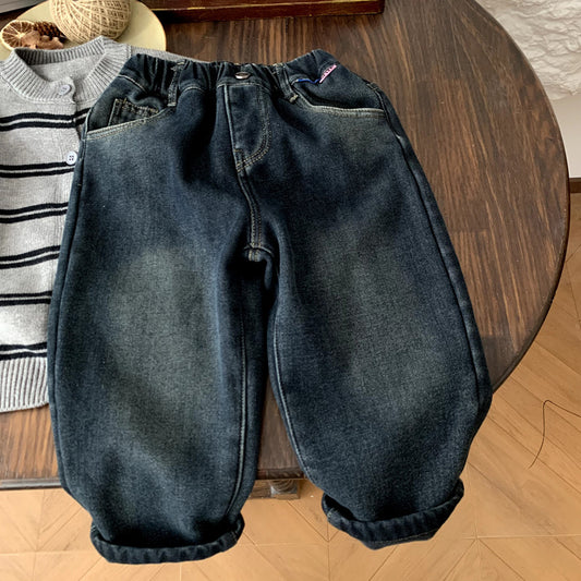 Baby-Mädchen Fleece-Overall-Hose, bestickt