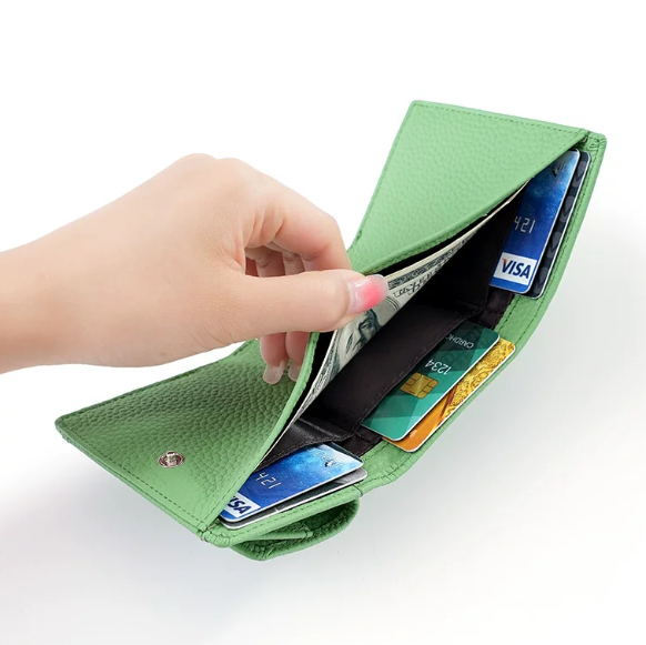 Leder-Geldbörse Damen RFID-Schutz Kleingeldfach