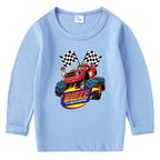 Children's cotton T-shirt with round neck and long sleeved base
