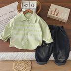 Spring and Autumn Casual Shirt Long Sleeve Two Piece Set