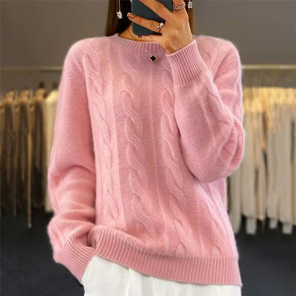 Damen-Zopfstrickpullover im Retro-Stil – Bild 10