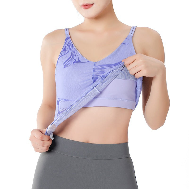 Yoga-Top Bedruckt Sport-Outerwear