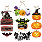 Halloween Door Hanging Decoration Pumpkin Bat Ornament for Halloween Party Decor