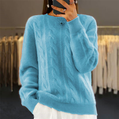 Damen-Zopfstrickpullover im Retro-Stil – Bild 2