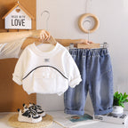 Casual hoodie long sleeved two-piece set for baby autumn clothes