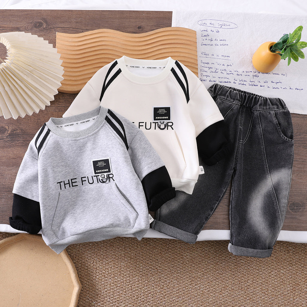 Long sleeved hoodie two-piece autumn outfit set