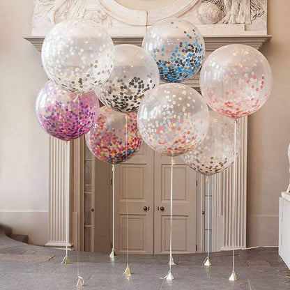 Transparente Konfetti-Luftballons, 60 Stück – Ansicht 1