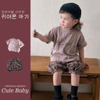 Cotton Boy's Outfit Set, Korean Style Casual Two-Piece Set for Kids