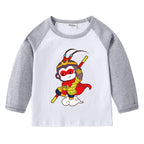 Round neck cartoon long sleeved top
